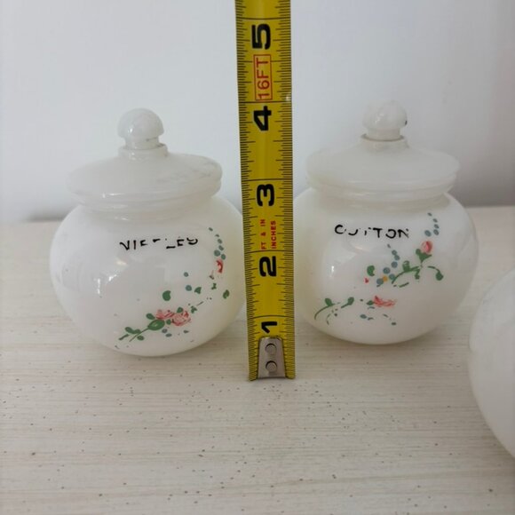 Vintage Milk Glass Nursery Dresser Set - Picture 8 of 14